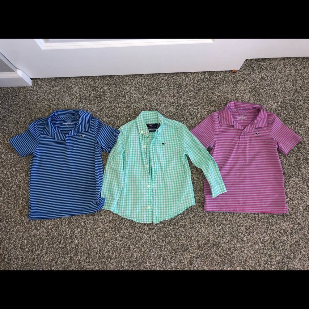 Vineyard Vines 3t boy performance shirts and button up. Perfect for spring!